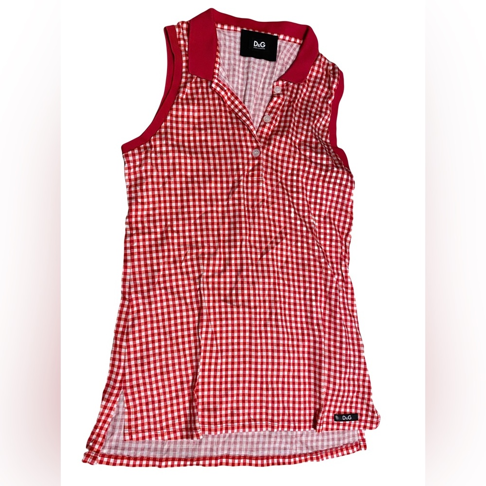 Dolce & Gabbana Gingham Polo Tank